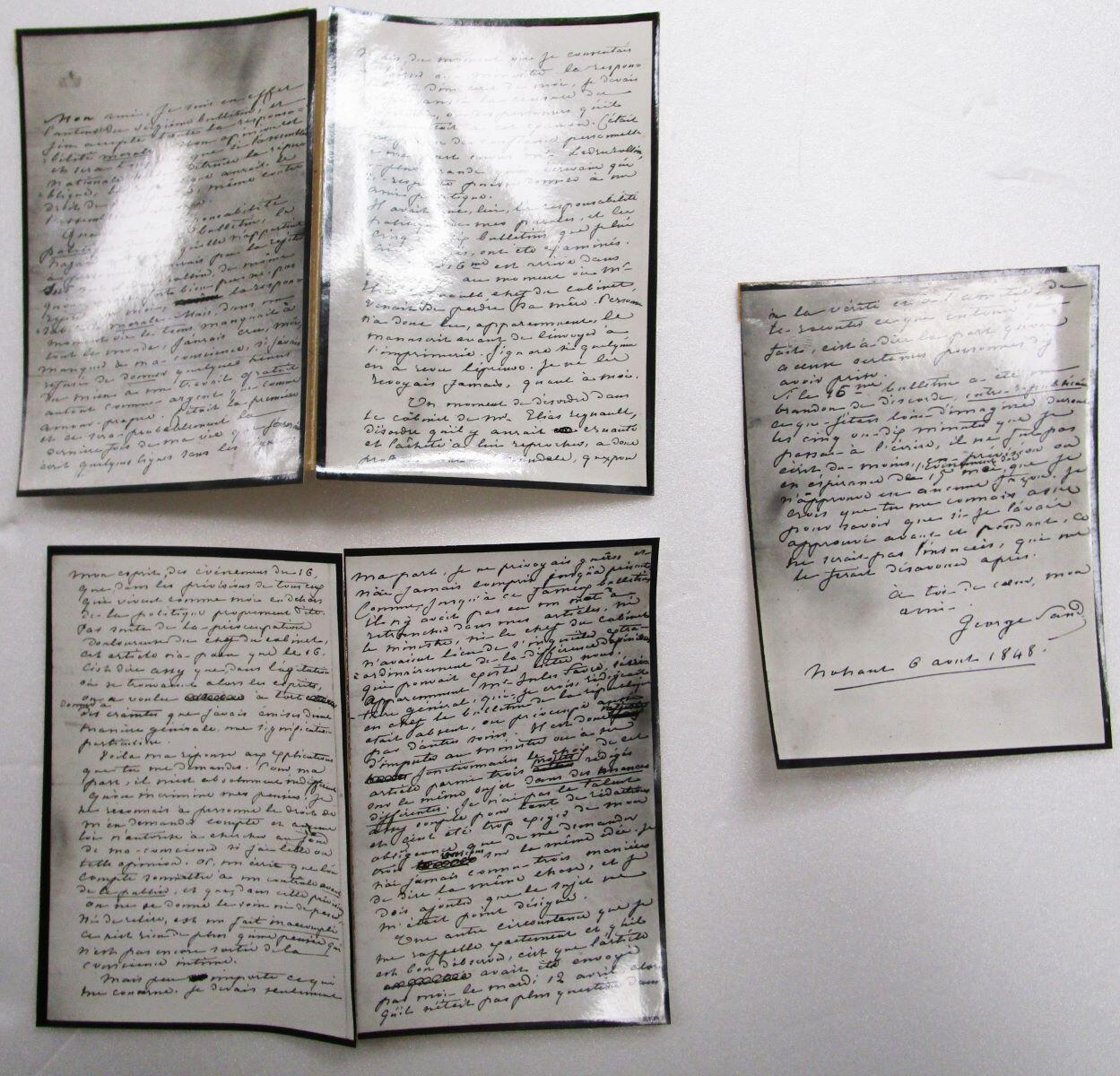 Lettre autographe de George SAND à Frédéric GIRERD Représentant du Peuple déclarant qu’elle est bien l’auteur du 16ème Bulletin de la République.