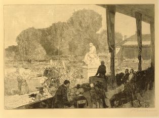 Inauguration de la statue de George SAND à La Châtre le 10 août 1884 ; © Collections musée George Sand et de la Vallée Noire