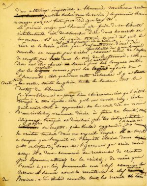 Fragment manuscrit destiné à la Lélia de 1839 ; © Collections musée George Sand et de la Vallée Noire