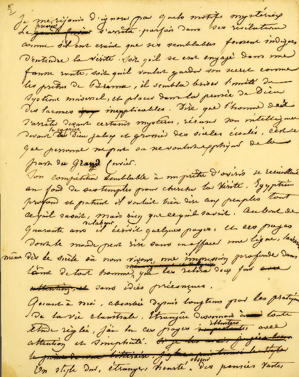 Fragment manuscrit destiné à la Lélia de 1839