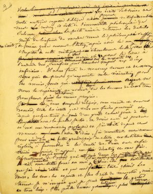 Fragment manuscrit destiné à la Lélia de 1839 ; © Collections musée George Sand et de la Vallée Noire