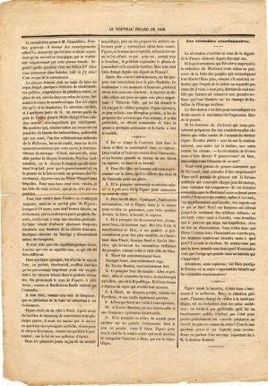 Journal Figaro 1848 ; © Collections musée George Sand et de la Vallée Noire