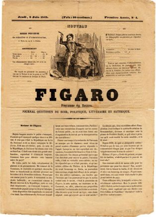 Journal Figaro 1848 ; © Collections musée George Sand et de la Vallée Noire