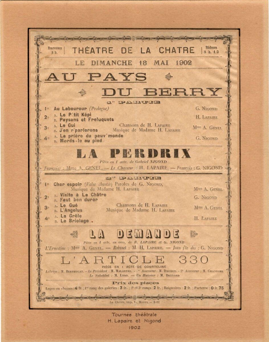 Affiche du théâtre de La Châtre