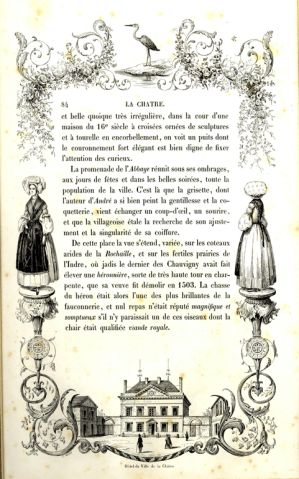 Textes et gravures des “esquisses pittoresques de l’Indre”. La Châtre ; © Collections musée George Sand et de la Vallée Noire