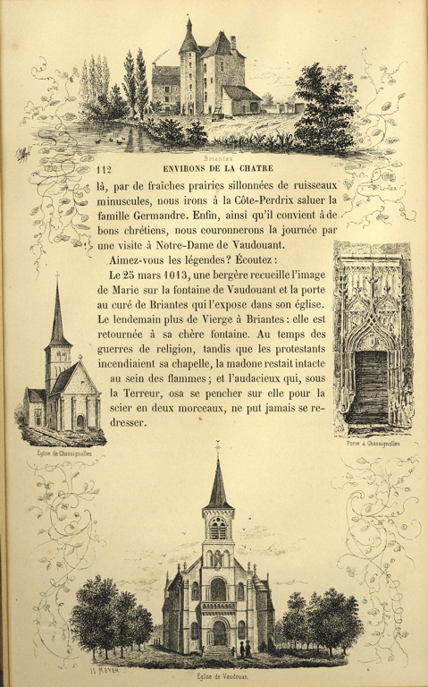 Textes et gravures des “esquisses pittoresques de l’Indre”. Environs de La Châtre