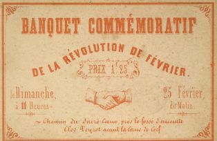Carte pour Banquet commémoratif de la Révolution de février ; © Collections musée George Sand et de la Vallée Noire
