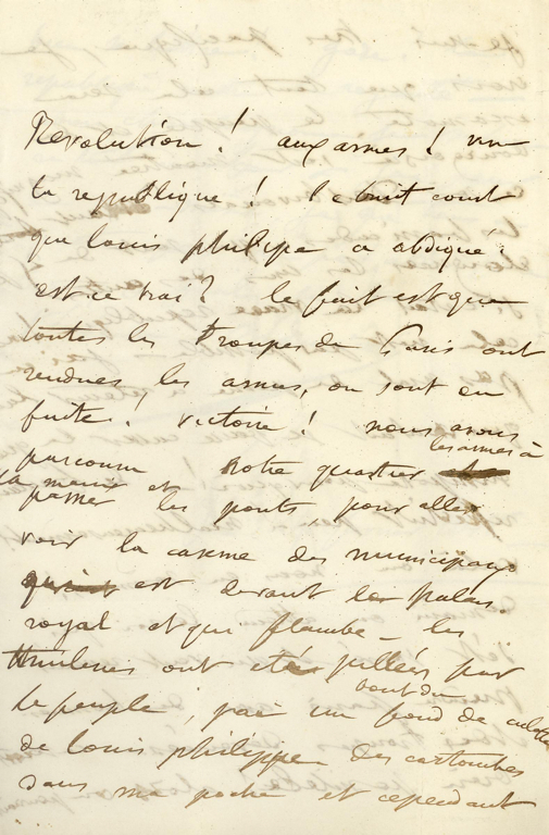 Lettre-enveloppe autographe signée de Maurice DUDEVANT-SAND à George SAND
