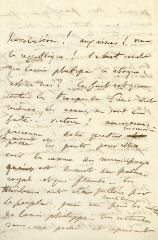 Lettre-enveloppe autographe signée de Maurice DUDEVANT-SAND à George SAND ; © Collections musée George Sand et de la Vallée Noire