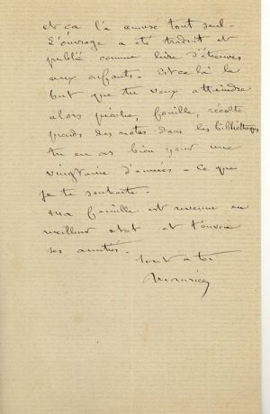 Lettre de Maurice SAND à Solange CLÉSINGER ; © Collections musée George Sand et de la Vallée Noire