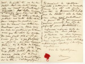 Lettre de Maurice SAND à George SAND 25 février 1848 ; © Collections musée George Sand et de la Vallée Noire