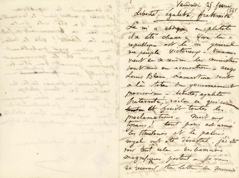 Lettre de Maurice SAND à George SAND 25 février 1848