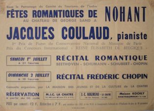 Fêtes romantiques de Nohant au château de George Sand à Nohant, Jacques Coulaud pianiste ; © Collections musée George Sand et de la Vallée Noire