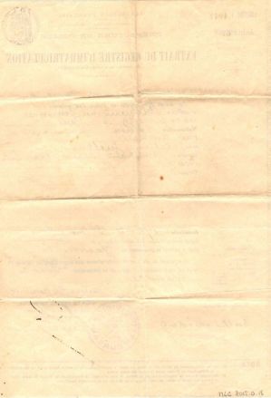 Extrait du registre d'immatriculation de Berthe Lucie MICHAUD, née PEYRONNET ; © Collections musée George Sand et de la Vallée Noire