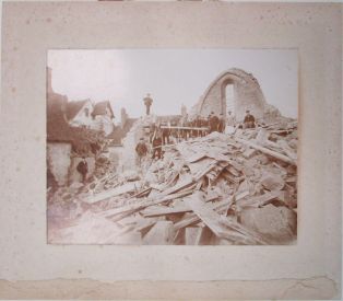 Effondrement du clocher de La Châtre ; © Collections musée George Sand et de la Vallée Noire