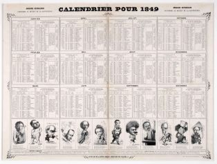 Calendrier pour 1849 ; © Lancosme Multimédia - Claude DARRÉ