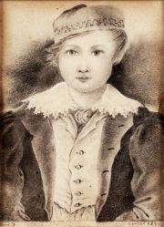Portrait de Maurice Sand âgé de sept ans, dessin par George Sand, Fonds Patrimoniaux de la Ville de La Châtre
