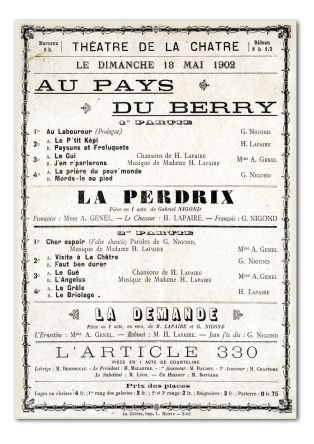 Affiche du théâtre de La Châtre ; © Lancosme Multimédia - Claude DARRÉ