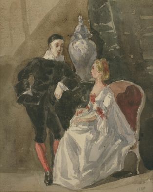 Pierrot et une jeune fille (titre factice) ; © Collections musée George Sand et de la Vallée Noire