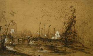 La barrière à Nohant (titre factice) ; © Collections musée George Sand et de la Vallée Noire