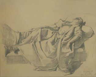 Jeune femme endormie (titre factice) ; © Collections musée George Sand et de la Vallée Noire