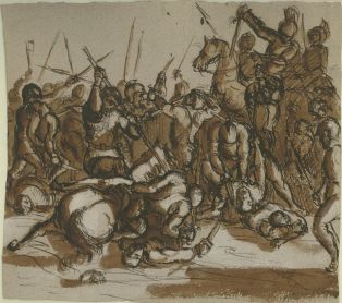 Scène de massacre dans une bataille (titre factice) ; © Collections musée George Sand et de la Vallée Noire