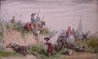 Reconnaissance après la bataille (titre factice) ; © Collections musée George Sand et de la Vallée Noire