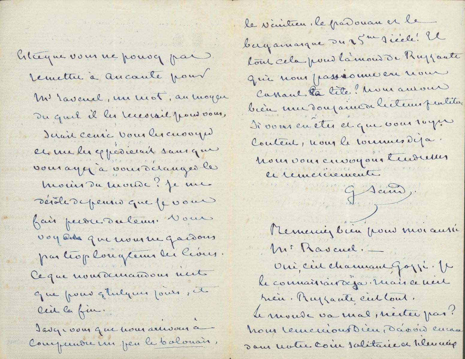 Lettre autographe signée de George SAND à Edouard CHARTON