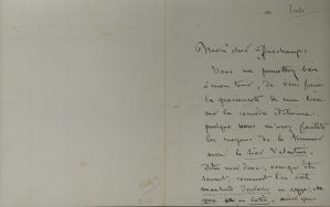 Lettre autographe de Maurice SAND à Emile DESCHAMPS ; © Collections musée George Sand et de la Vallée Noire