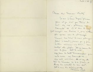 Lettre autographe de Maurice SAND à Edouard CHARTON ; © Collections musée George Sand et de la Vallée Noire