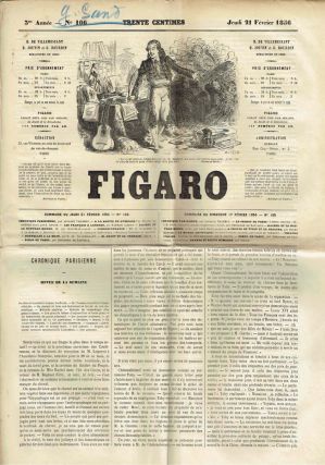 Figaro : "A la sortie du Gymnase, Le théâtre de Madame SAND" ; © Collections musée George Sand et de la Vallée Noire