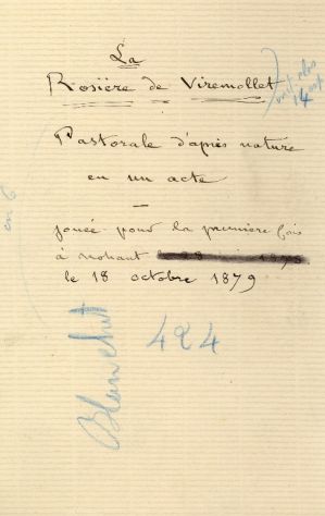 Manuscrit “La rosière de Viremollet” ; © Collections musée George Sand et de la Vallée Noire