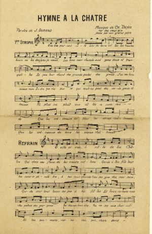 Hymne à La Châtre. Partition de musique ; © Collections musée George Sand et de la Vallée Noire