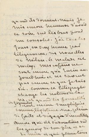 Lettre autographe signée de George SAND à Gustave FLAUBERT ; © Collections musée George Sand et de la Vallée Noire