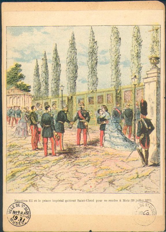 Napoléon III et le prince impérial quittent Saint-Cloud pour se rendre à Metz (28 juillet 1870)