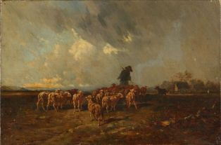 Bergers et ses moutons ; Le troupeau
