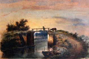 pont de bois sur la rivière (titre factice)