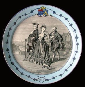 assiette historiée (ronde) ; 18me siècle (titre inscrit)