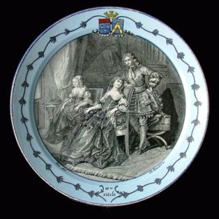assiette historiée (ronde) ; 17me siècle (titre inscrit)