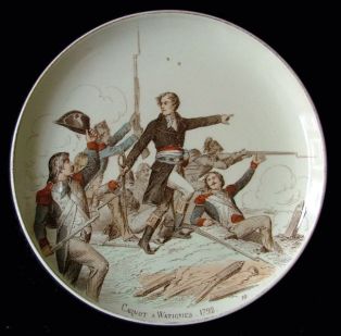 assiette historiée (ronde) ; Carnot à Watignies 1792 (titre inscrit)