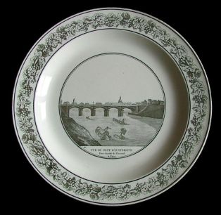 assiette (ronde) ; Vue du pont d’Austerlitz (titre inscrit)