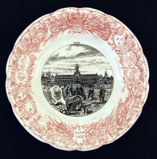 assiette historiée (ronde) ; Palais de la guerre et de la marine (titre inscrit)