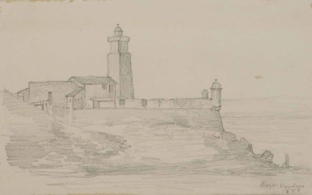Port Vendres 1883 (titre inscrit), dessin
