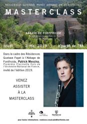 Masterclass résidence musicale Gustave Fayet à Fontfroide 2 mai 2019 à 14h ; © Buffet Crampon ; © MAGFF