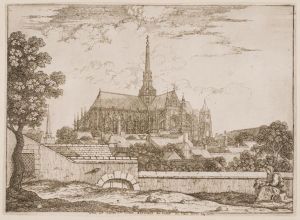 Vue de la cathédrale d’Orléans, anonyme, 1670, n° INV 2009.4.1, Hôtel Cabu – Musée d’histoire et d’archéologie, Orléans
