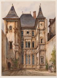 Charles PENSÉE, Vue de l’hôtel Cabu, avant 1843, n° INV 340, Hôtel Cabu – Musée d’histoire et d’archéologie, Orléans