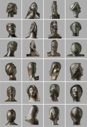 Détails des visages des statuettes humaines, clichés A. Maillier, Bibracte