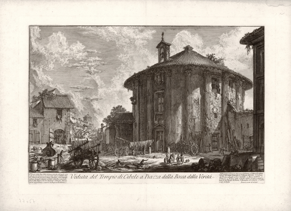 Veduta del Tempio Cibele a Piazza della Bocadella Verita. (titre inscrit)