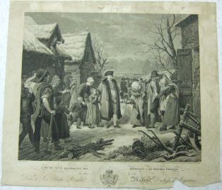 Louis XVI distribuant des bienfaits à de pauvres paysans. (titre inscrit)