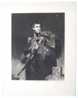 Portrait d'un homme en costume militaire, tenant une épée de sa main droite. (titre factice)